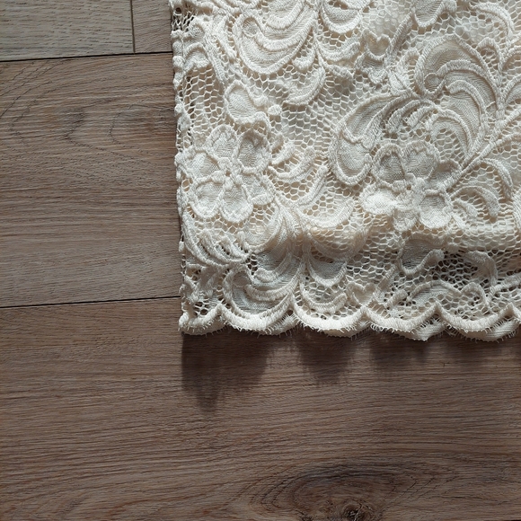 Ambiance Cream Lace Pencil Dress - Picture 5 of 7